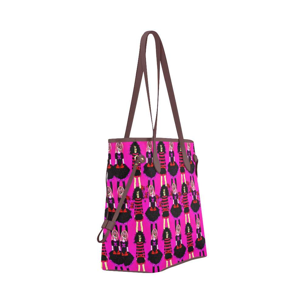 Day of the dead sugarskull friends - pink Clover Canvas Tote Bag (Model 1661)