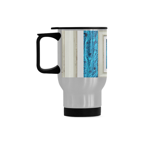 artistic blue fish Travel Mug (Silver) (14 Oz)