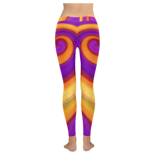 Abstract splash Women's Low Rise Leggings (Invisible Stitch) (Model L05)
