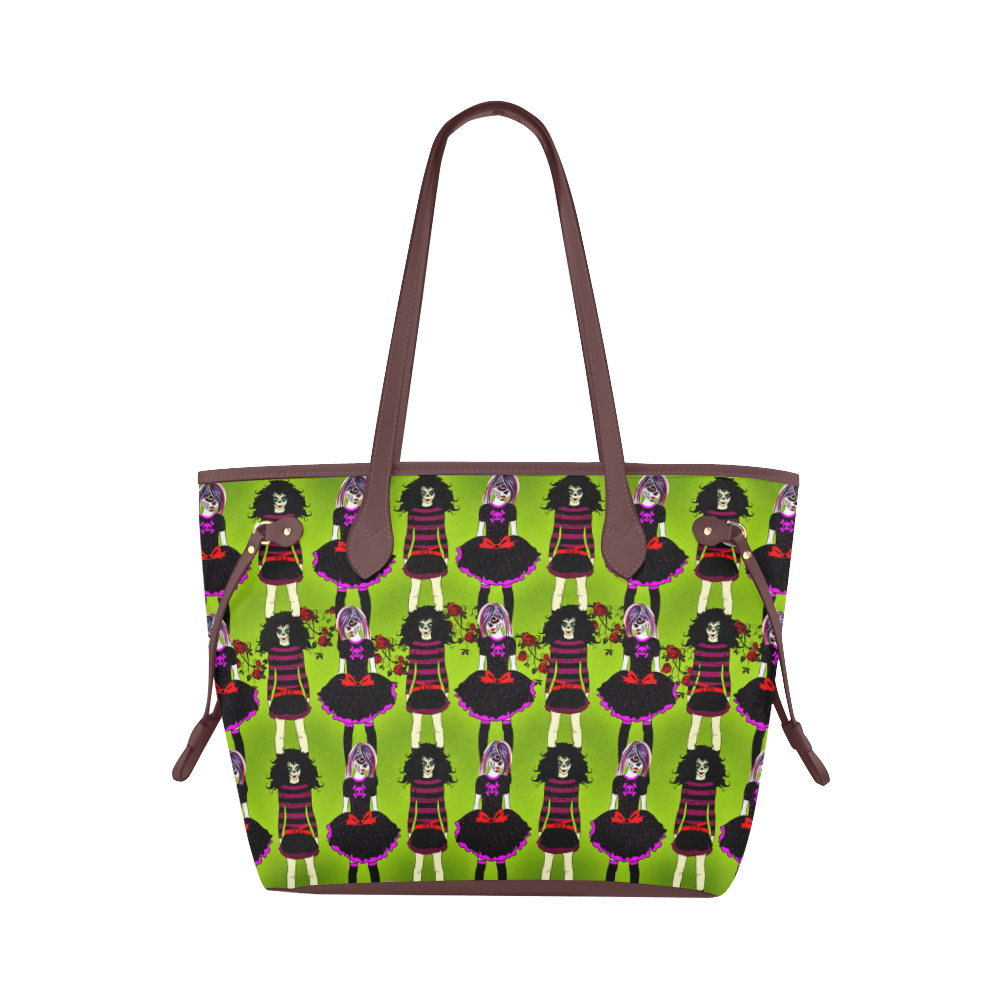 Day of the dead sugarskull friends - green Clover Canvas Tote Bag (Model 1661)