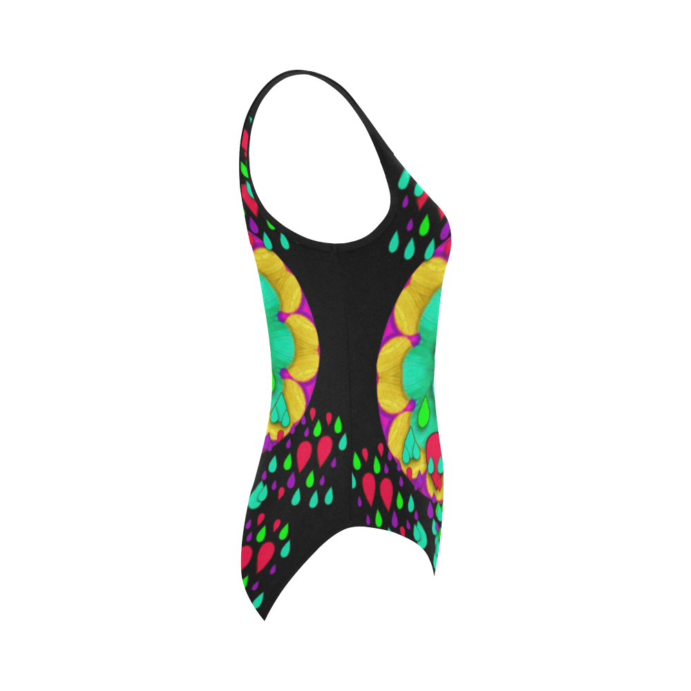 Rain meets sun in soul and mind Vest One Piece Swimsuit (Model S04)