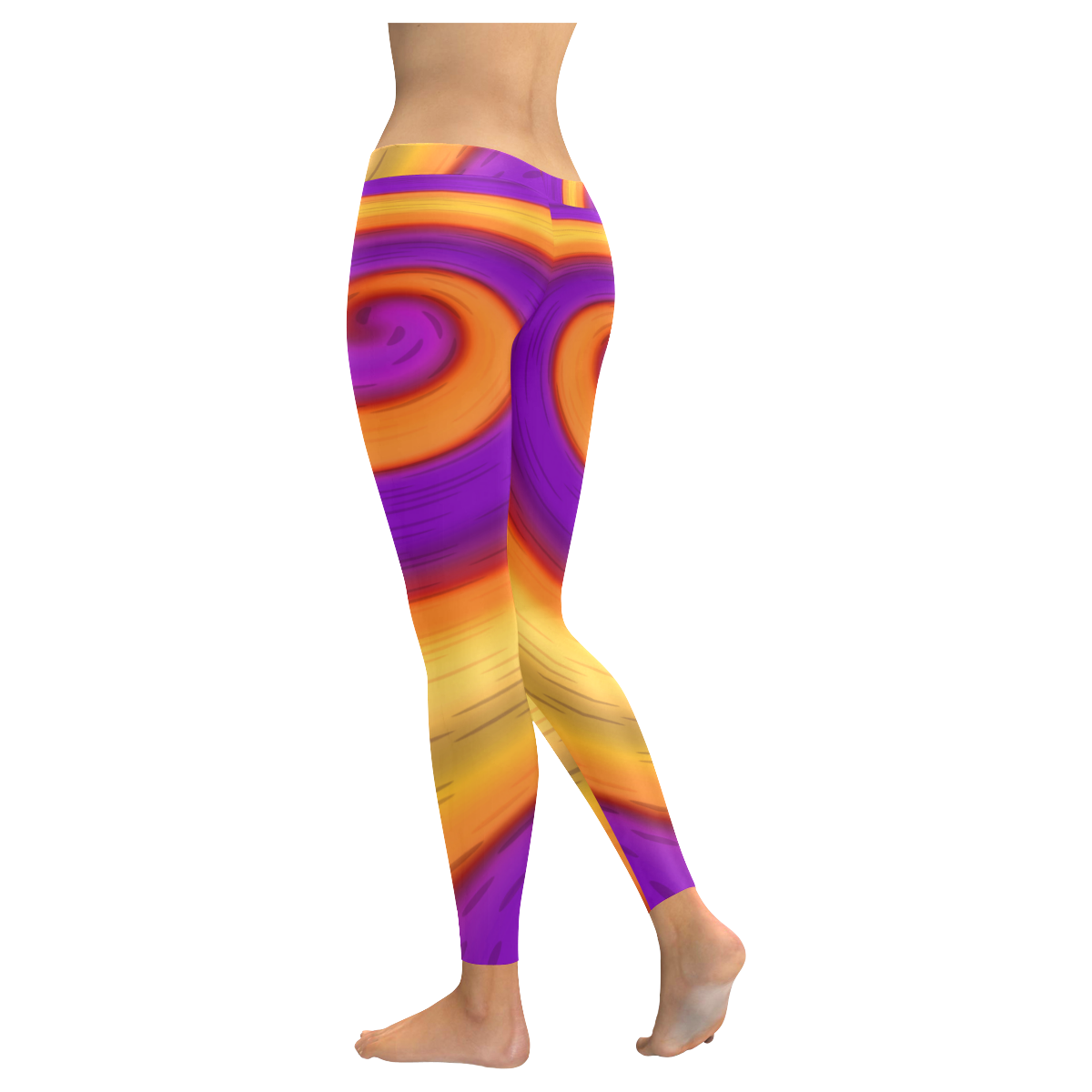 Abstract splash Women's Low Rise Leggings (Invisible Stitch) (Model L05)