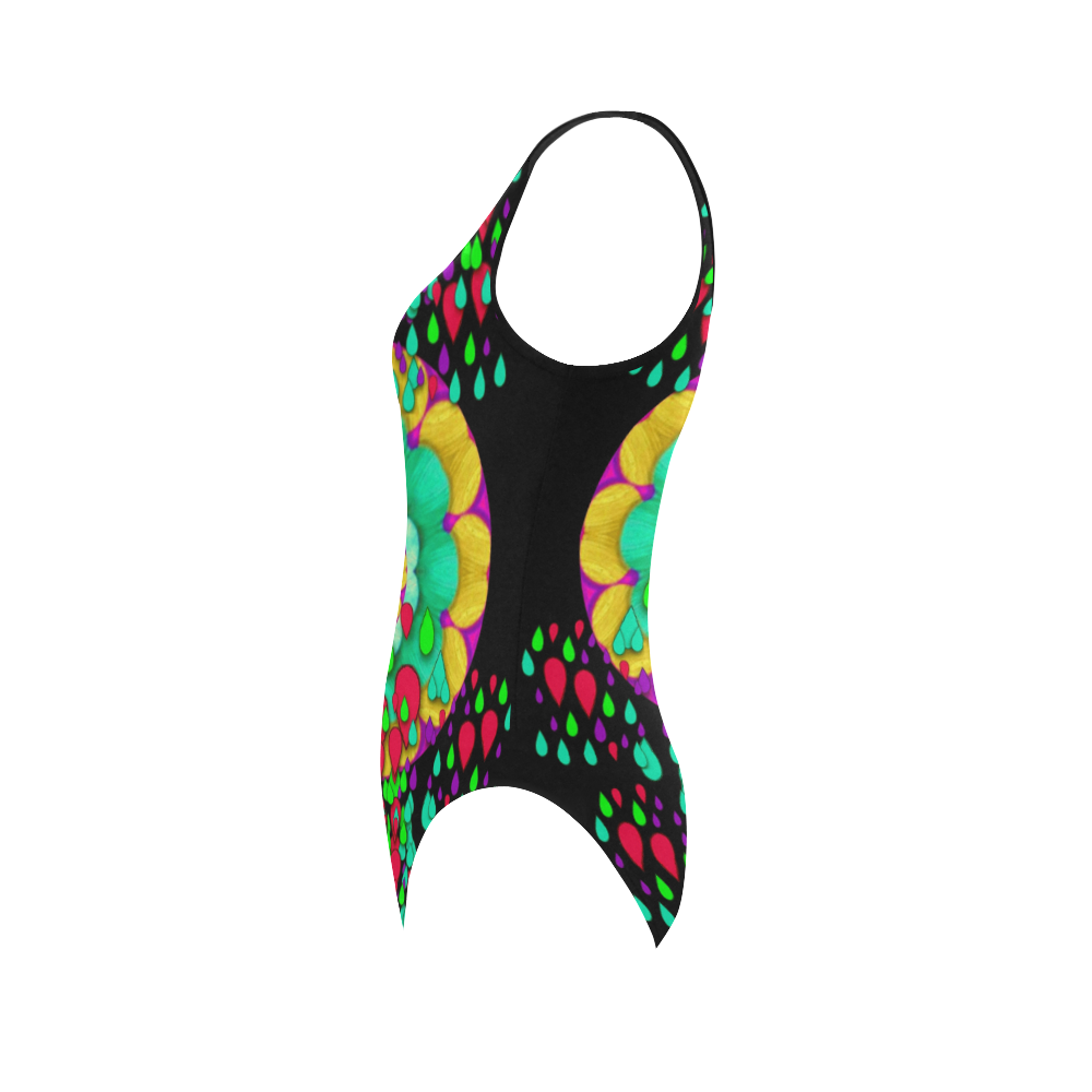 Rain meets sun in soul and mind Vest One Piece Swimsuit (Model S04)