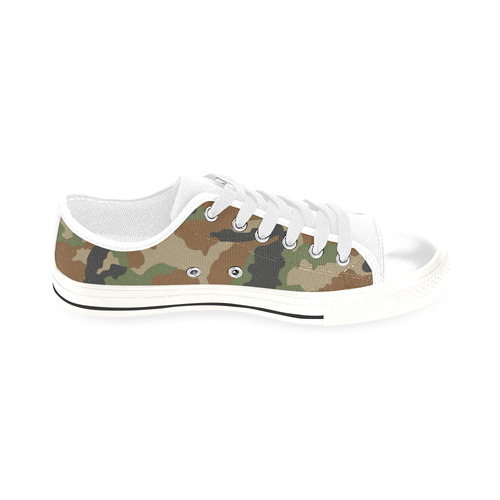 Woodland camouflage "white" Men's Classic Canvas Shoes/Large Size (Model 018)