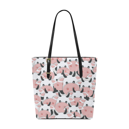 Herd of Cartoon Cows Euramerican Tote Bag/Small (Model 1655)