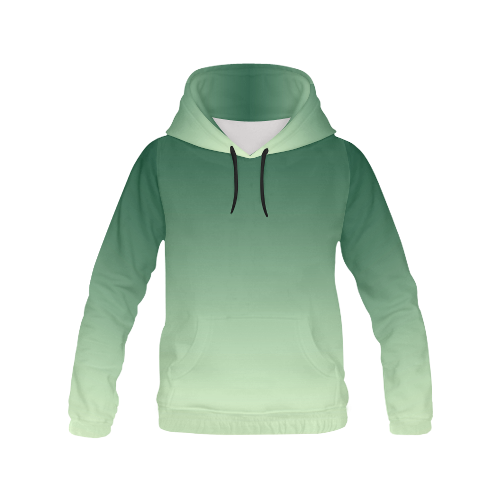 Green Ombre All Over Print Hoodie for Women (USA Size) (Model H13)