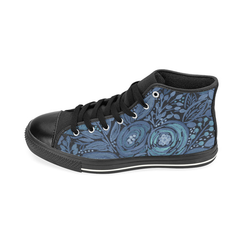 Watercolor Night garden High Top Canvas Women's Shoes/Large Size (Model 017)