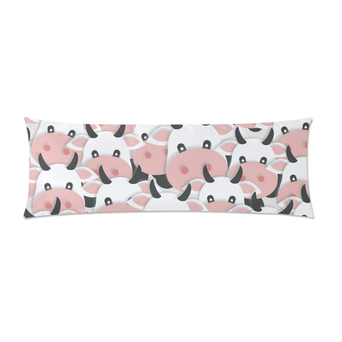 Herd of Cartoon Cows Custom Zippered Pillow Case 21"x60"(Two Sides)