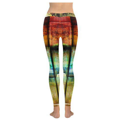 Abstract digital design Women's Low Rise Leggings (Invisible Stitch) (Model L05)