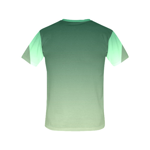 Green Ombre All Over Print T-Shirt for Women (USA Size) (Model T40)