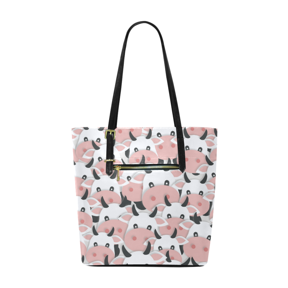 Herd of Cartoon Cows Euramerican Tote Bag/Small (Model 1655)