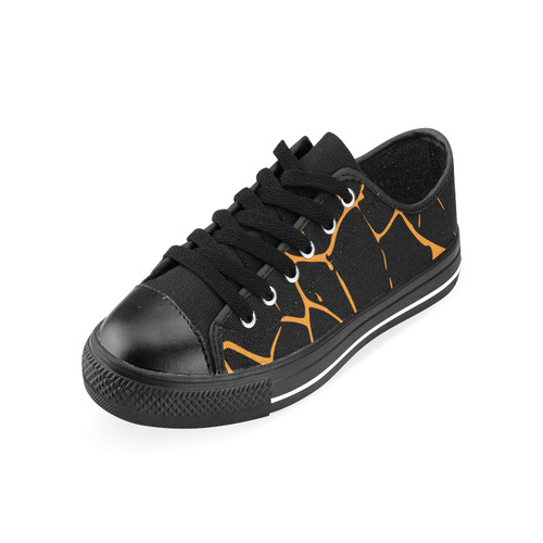 Abstract "black" Men's Classic Canvas Shoes/Large Size (Model 018)