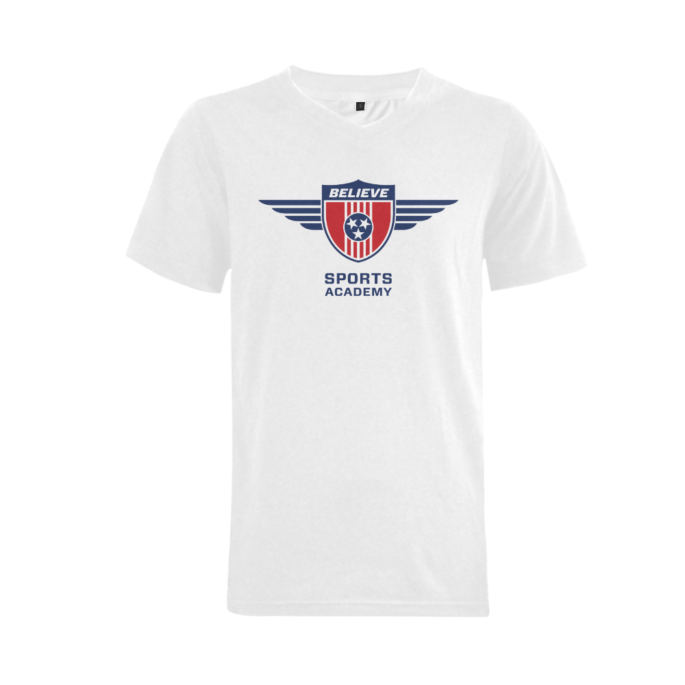 White V-Neck Men's V-Neck T-shirt (USA Size) (Model T10)