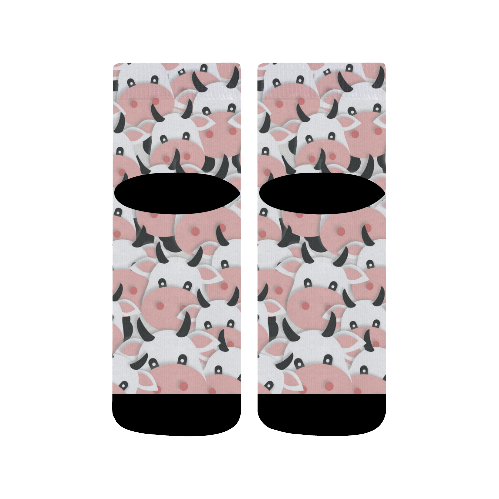 Herd of Cartoon Cows Quarter Socks