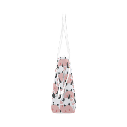 Herd of Cartoon Cows Clover Canvas Tote Bag (Model 1661)