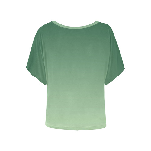 Green Ombre Women's Batwing-Sleeved Blouse T shirt (Model T44)