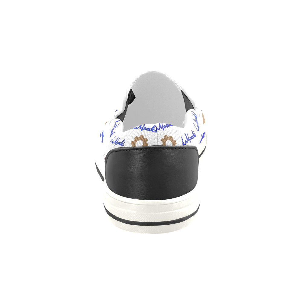 Lamonki Black Heel Men's Slip-on Canvas Shoes (Model 019)