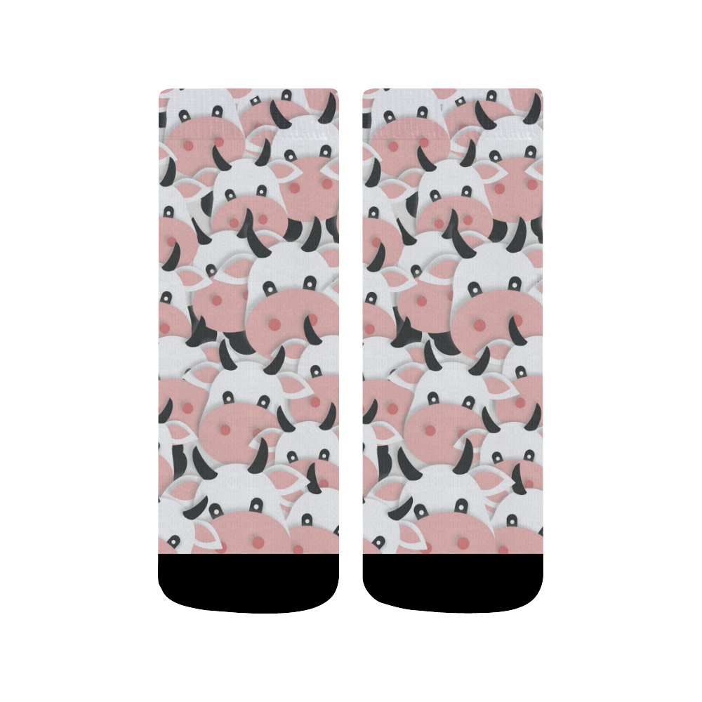 Herd of Cartoon Cows Quarter Socks