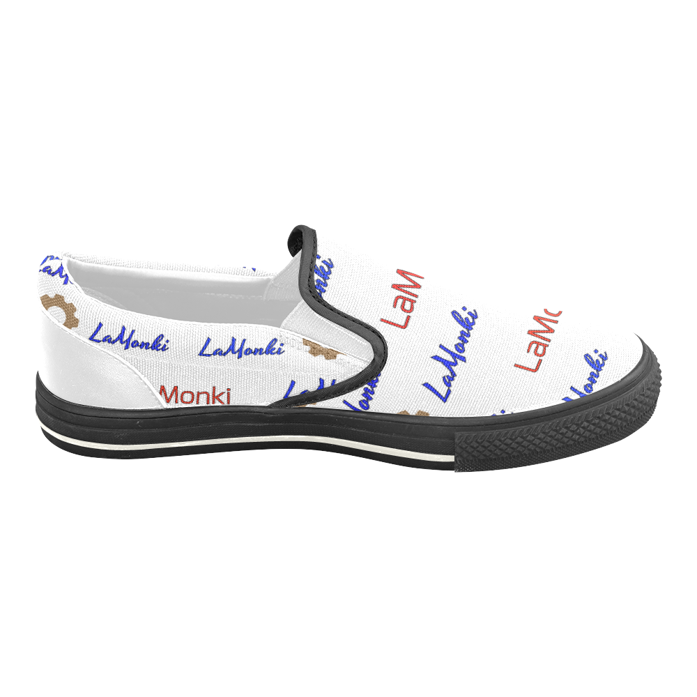 Lamonki White Heel Men's Slip-on Canvas Shoes (Model 019)