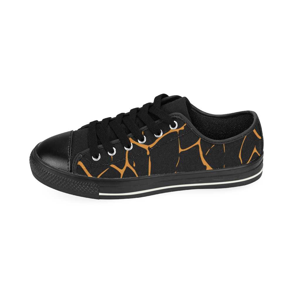 Abstract "black" Men's Classic Canvas Shoes (Model 018)