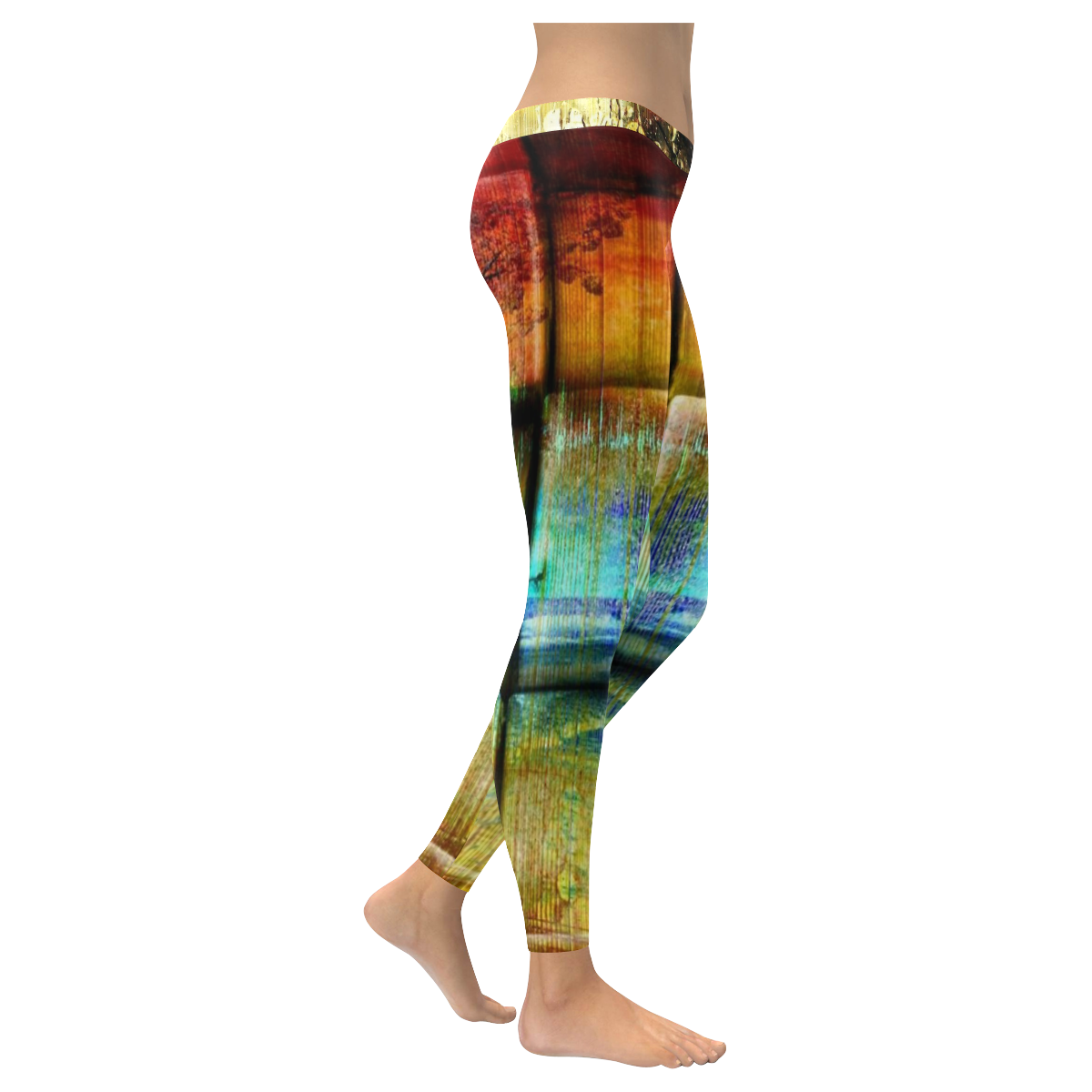 Abstract digital design Women's Low Rise Leggings (Invisible Stitch) (Model L05)