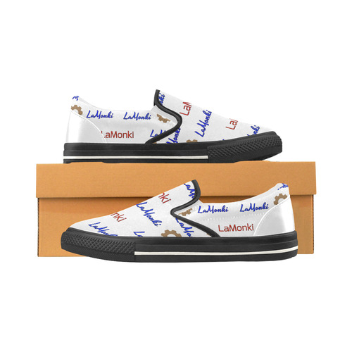 Lamonki White Heel Men's Slip-on Canvas Shoes (Model 019)