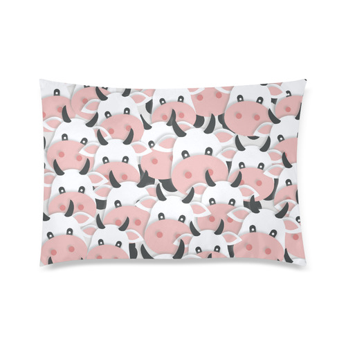 Herd of Cartoon Cows Custom Zippered Pillow Case 20"x30" (one side)