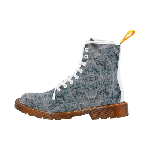 Frosty Garden of Queen Annes Lace Fractal Abstract Martin Boots For Men Model 1203H