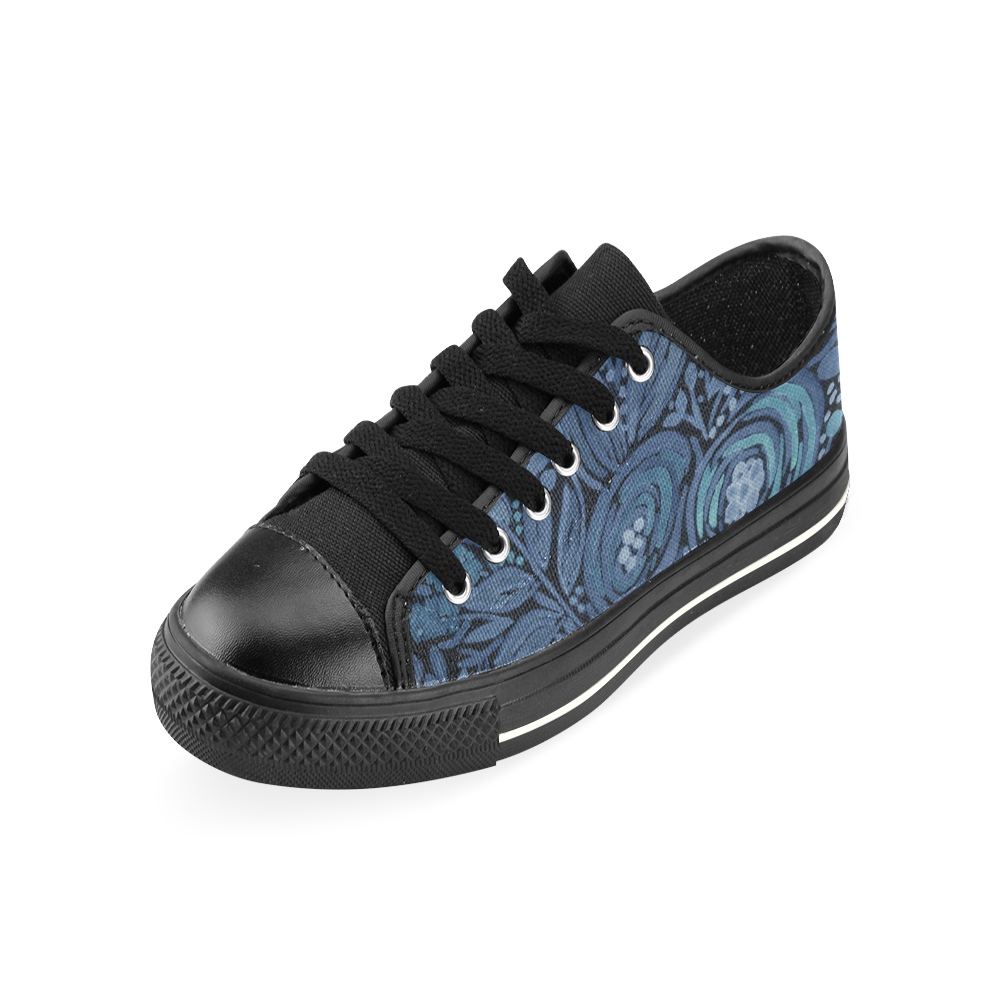 Watercolor Night garden Canvas Women's Shoes/Large Size (Model 018)