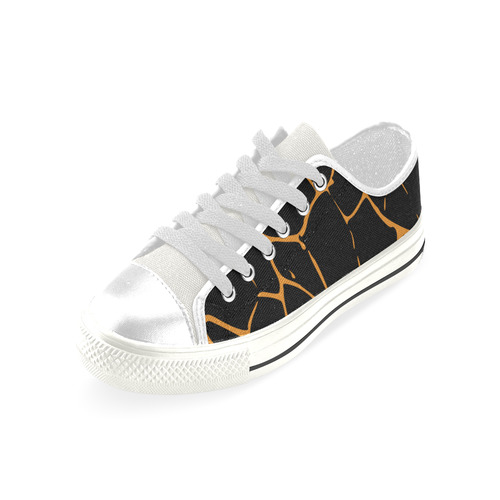 Abstract "white" Men's Classic Canvas Shoes (Model 018)