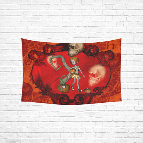 Halloween, pumpkin Cotton Linen Wall Tapestry 60"x 40"