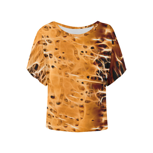 Bark Topaz Women's Batwing-Sleeved Blouse T shirt (Model T44)