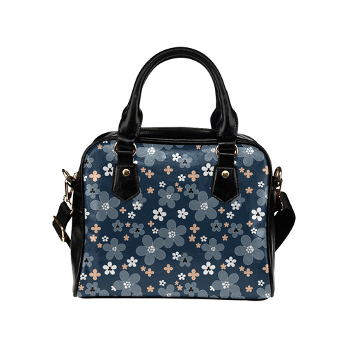 Blue floral pattern Shoulder Handbag (Model 1634)