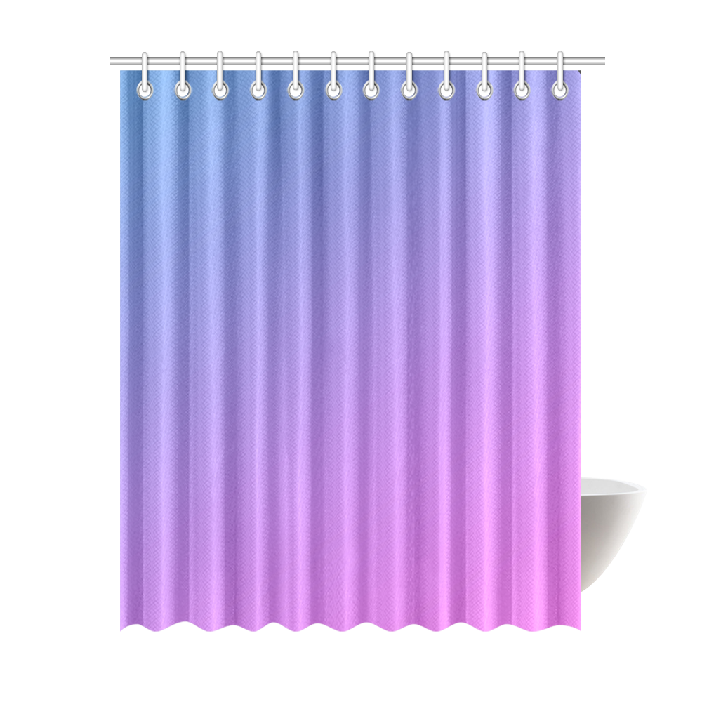 Pink blue Ombre Shower Curtain 69"x84"