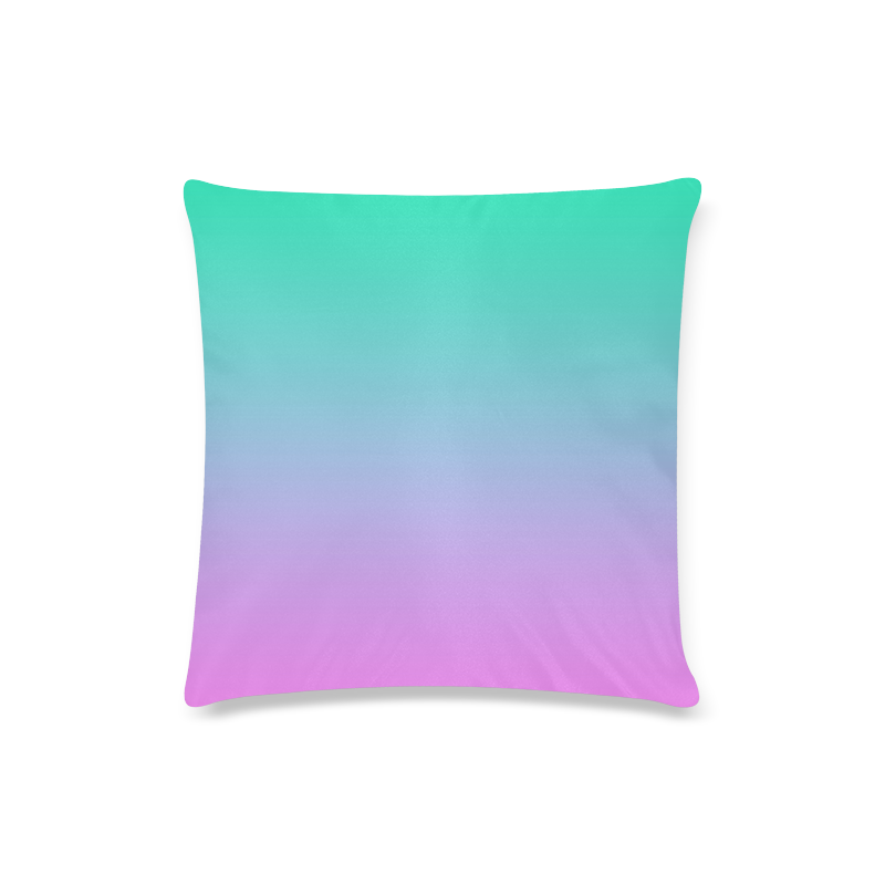 Pink , blue , turquoise Ombre Custom Zippered Pillow Case 16"x16"(Twin Sides)
