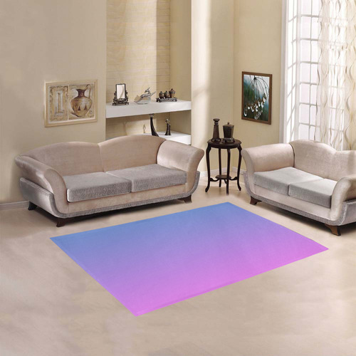 Pink blue Ombre Area Rug 5'3''x4'