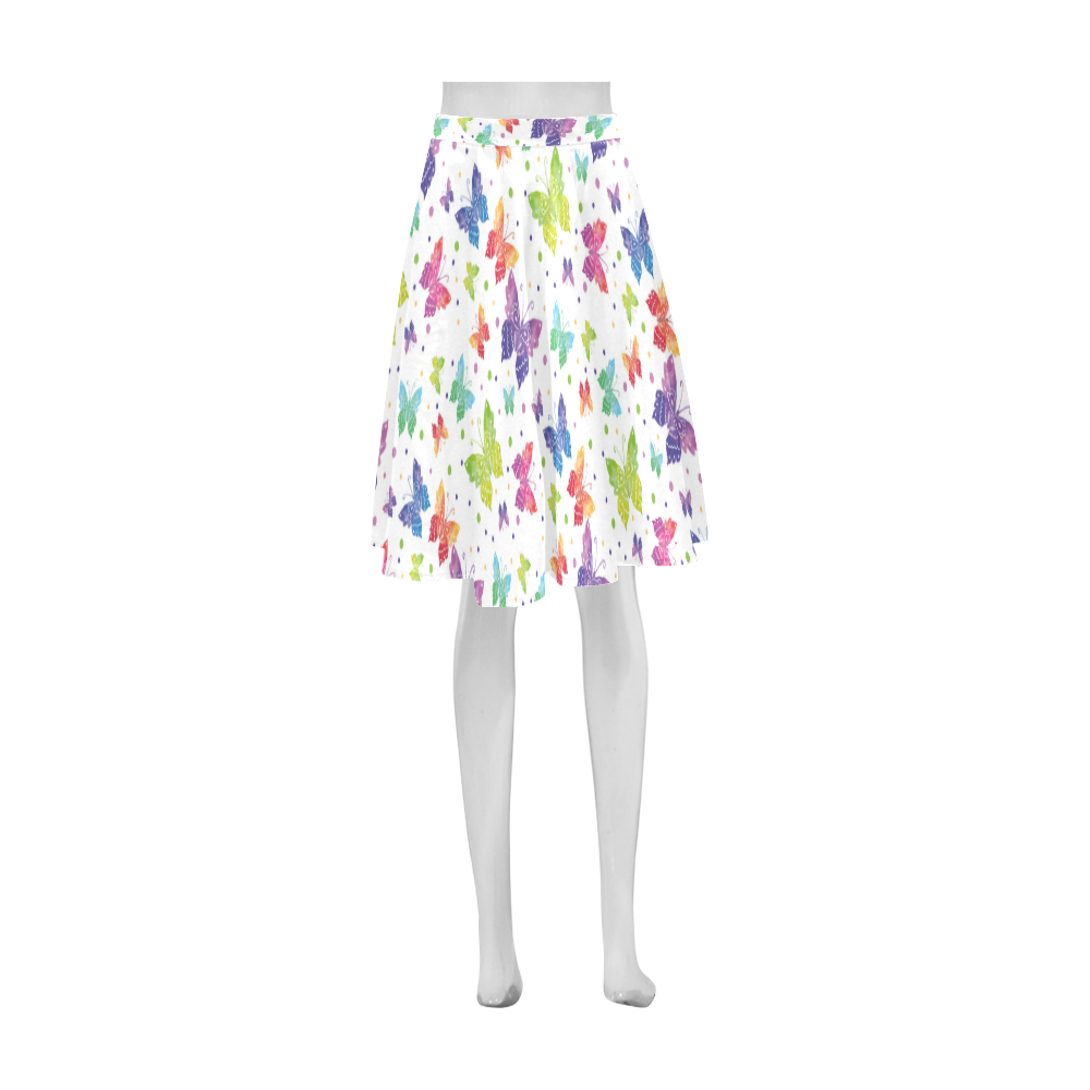 Colorful Butterflies Athena Women's Short Skirt (Model D15)