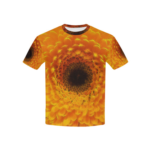Yellow Flower Tangle FX Kids' All Over Print T-shirt (USA Size) (Model T40)