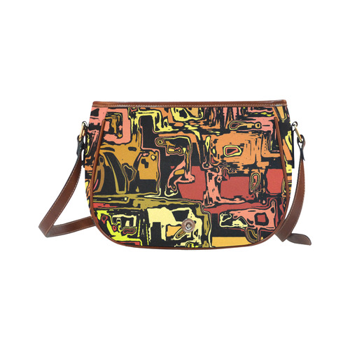 modern abstract 47C by JamColors Saddle Bag/Large (Model 1649)