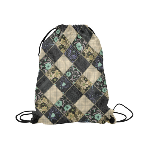 Ethnic patchwork 1 Large Drawstring Bag Model 1604 (Twin Sides)  16.5"(W) * 19.3"(H)