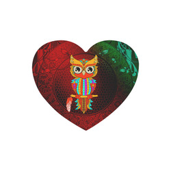 Cute owl, mandala design Heart-shaped Mousepad