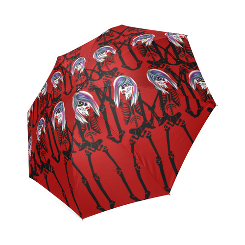 Skeleton day of the dead gal Foldable Umbrella (Model U01)