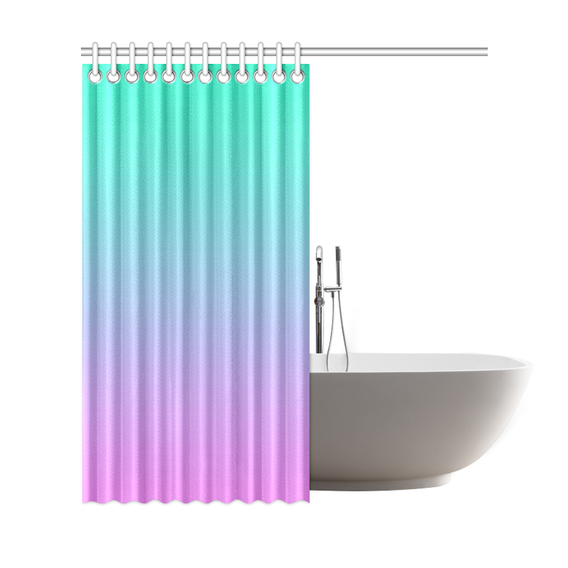 Pink , blue , turquoise Ombre Shower Curtain 69"x72"