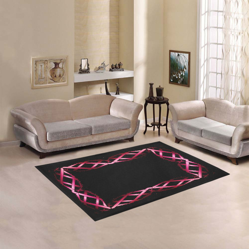 Black & Red Twisted Metal Area Rug 5'3''x4'