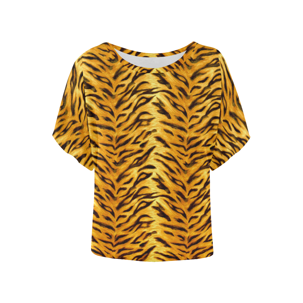 Tiger Women's Batwing-Sleeved Blouse T shirt (Model T44)