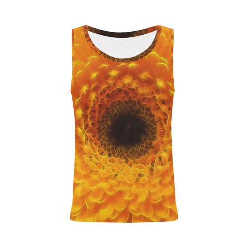 Yellow Flower Tangle FX All Over Print Tank Top for Women (Model T43)