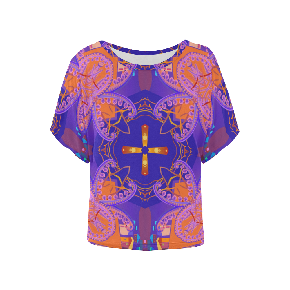 Brand new Island Bpatt5 Women's Batwing-Sleeved Blouse T shirt (Model T44)
