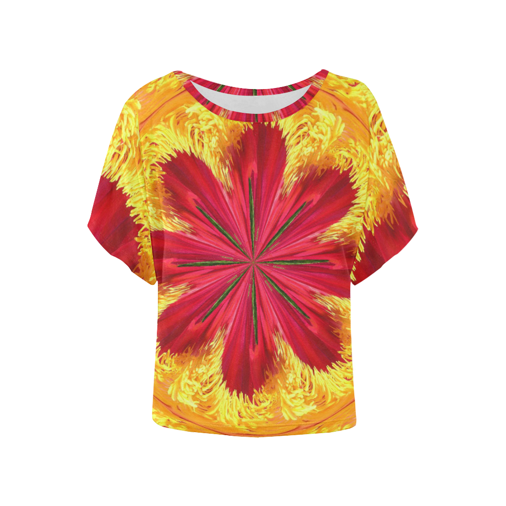 The Ring of Fire Women's Batwing-Sleeved Blouse T shirt (Model T44)