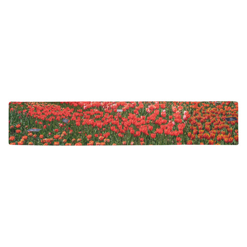 Red Tulips - Table Runner Table Runner 14x72 inch