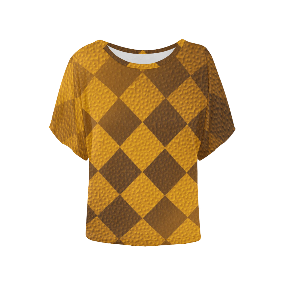 Thanksgiving Earthtone Square Women's Batwing-Sleeved Blouse T shirt (Model T44)